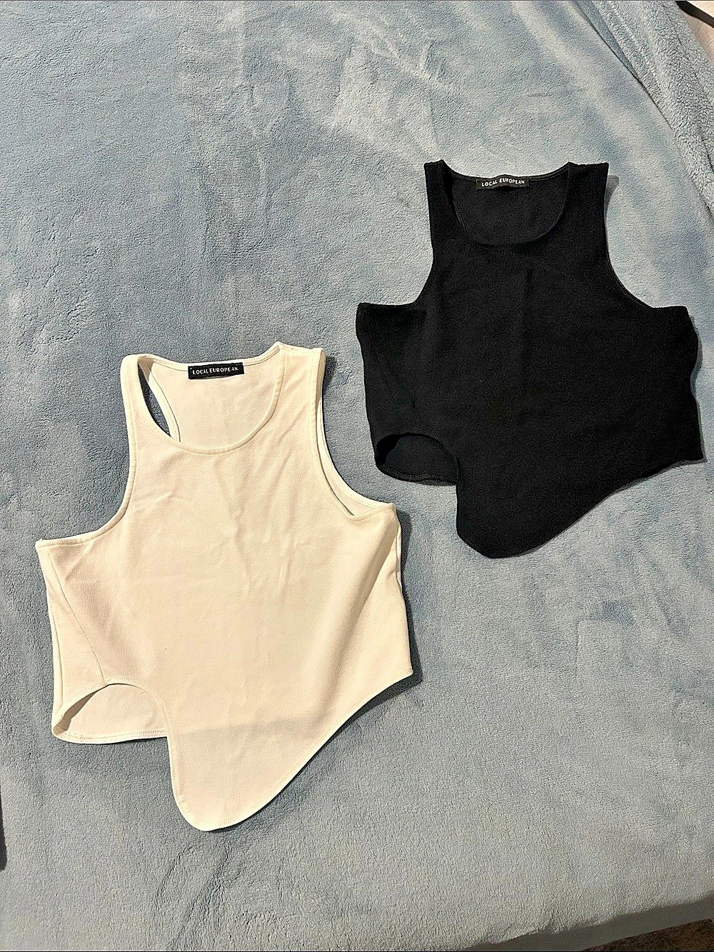 Local European Asymmetric Tank Black & White Bodysuit Set